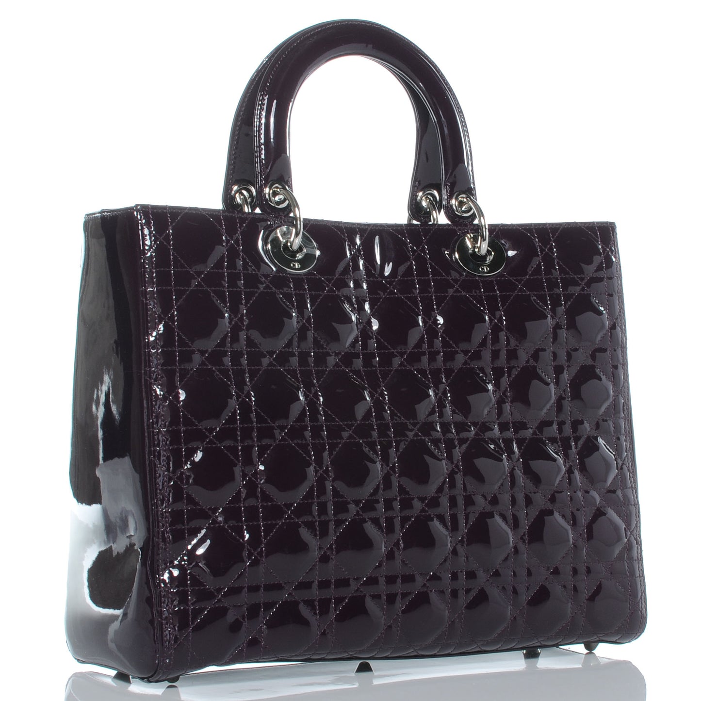 Patent Cannage Large Lady Dior Purple