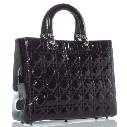 Christian Dior Patent Cannage Large Lady Dior Purple 3 of 8