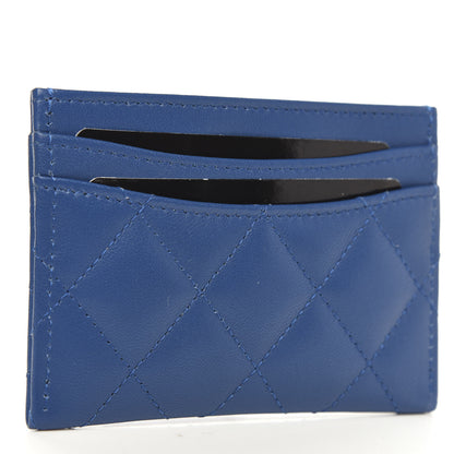 Chanel Lambskin Quilted Card Holder Blue Pink 3 of 9