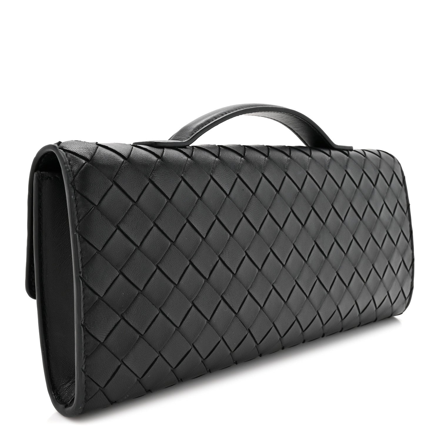 Bottega Veneta Nappa Intrecciato Long Andiamo Top Handle Clutch Black 3 of 9