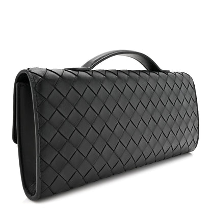 Bottega Veneta Nappa Intrecciato Long Andiamo Top Handle Clutch Black 3 of 9