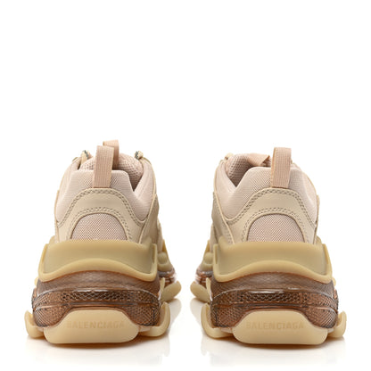 Balenciaga Fabric Mesh Clear Sole Womens Triple S Sneakers 36 Beige 4 of 8