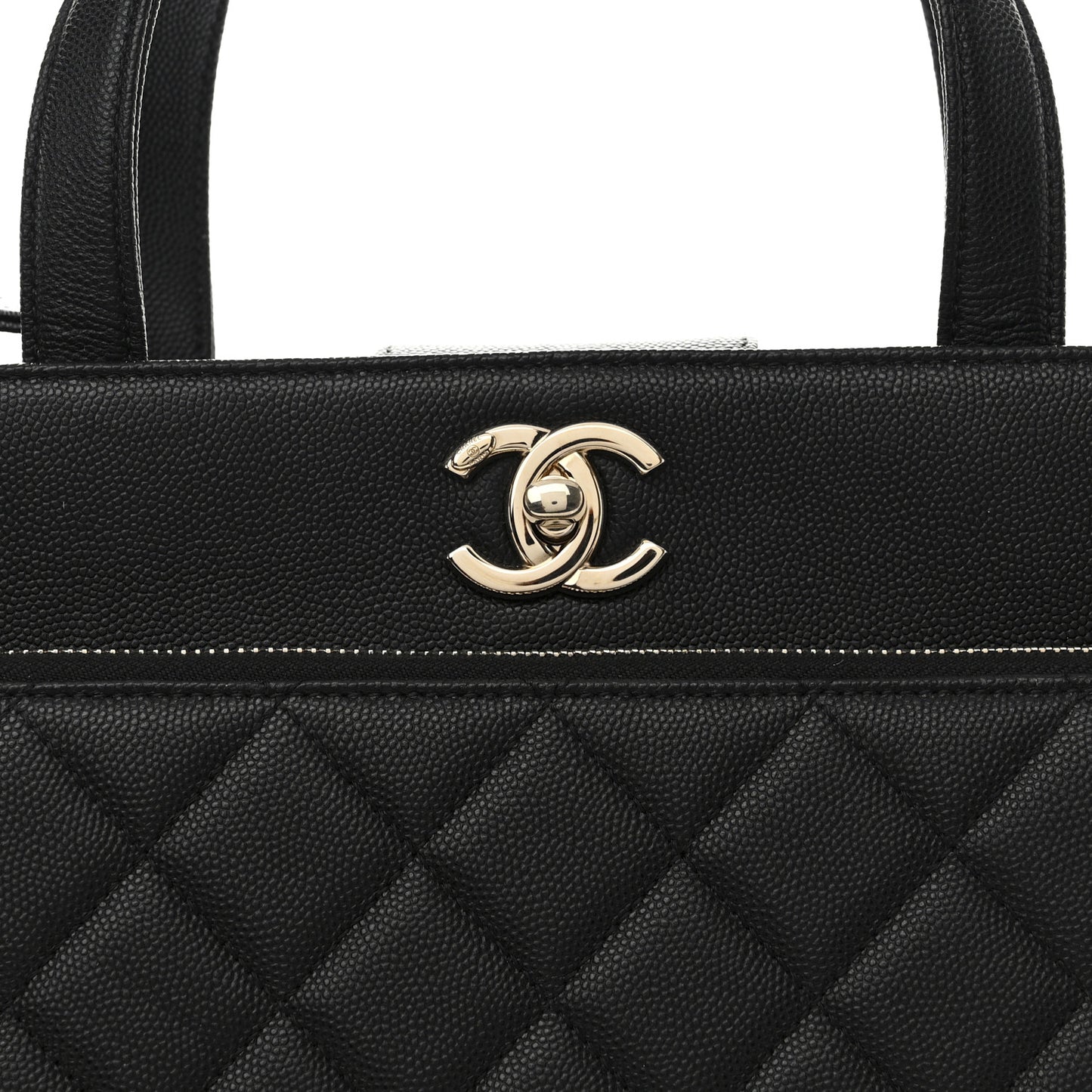 Caviar Quilted Large Business Affinity Shopping Bag Black