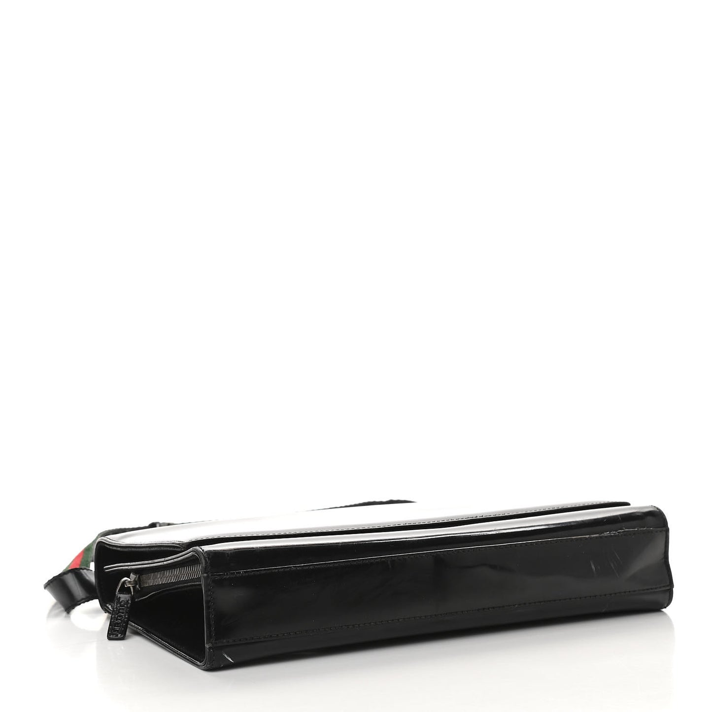Patent Web Shoulder Bag Black