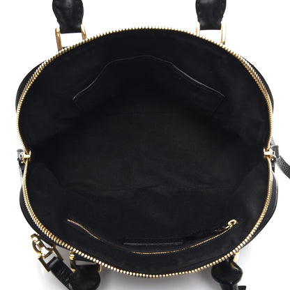 Burberry Bridle Calfskin House Check Small Orchard Bowling Bag Black 6 of 13