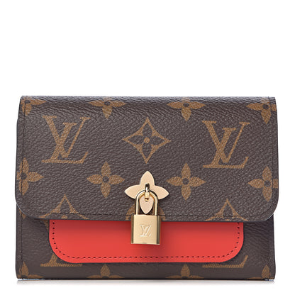Louis Vuitton Monogram Flower Lock Compact Wallet Coquelicot 1 of 6