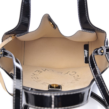 Stella McCartney Eco Alter Patent Perforated Logo Satchel Black 6 of 11