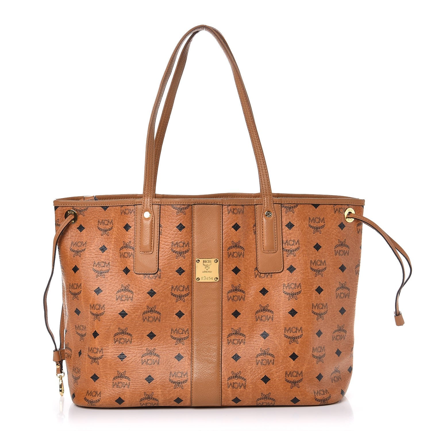 MCM Visetos Liz Reversible Shopper Tote Cognac 1 of 11