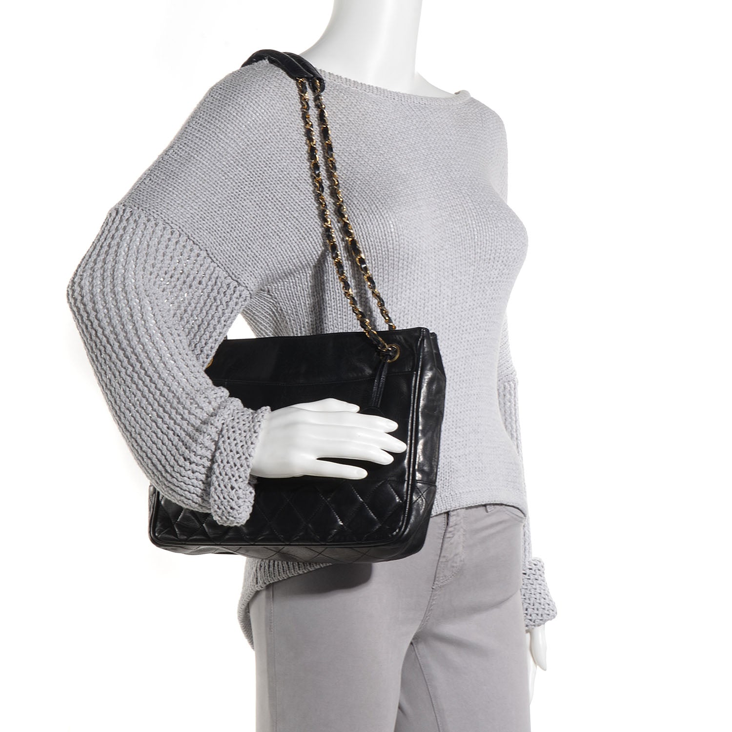 Chanel Lambskin Quilted Shoulder Bag Black 2 of 8