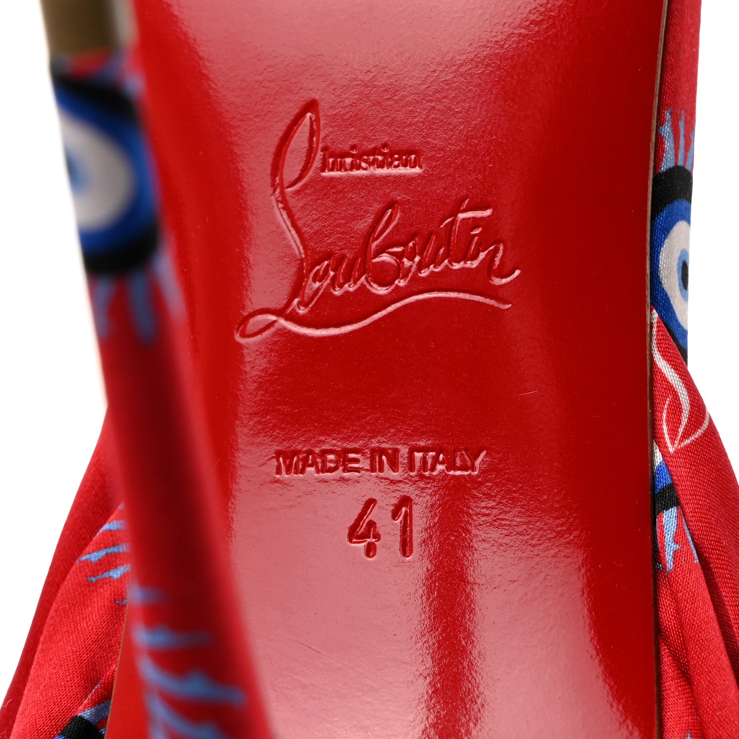 Christian Louboutin Crepe Satin Greekaba Du Desert 100 Eye Sandal 41 Red 7 of 8
