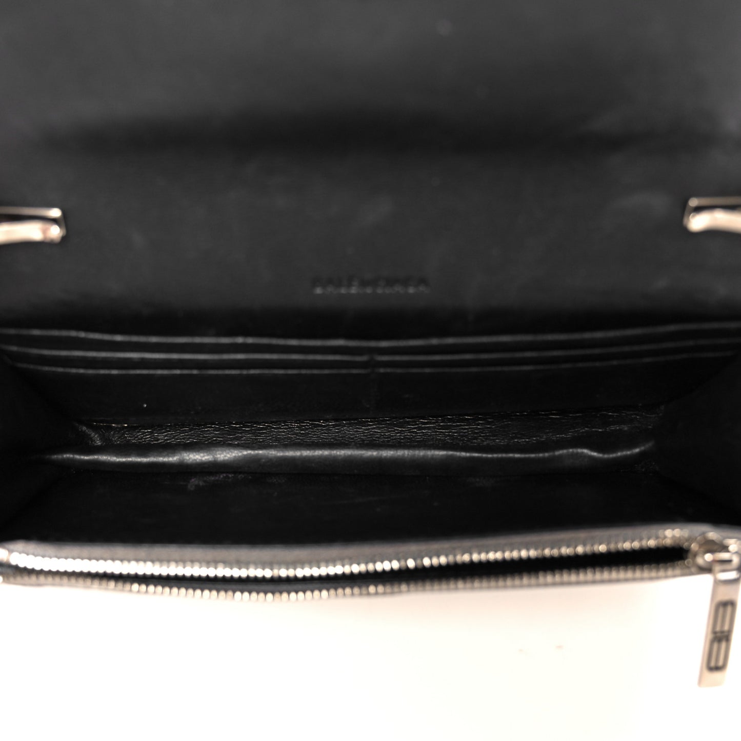 Metallic Extra Supple Calfskin Crocodile Embossed Gossip Wallet On Chain Silver