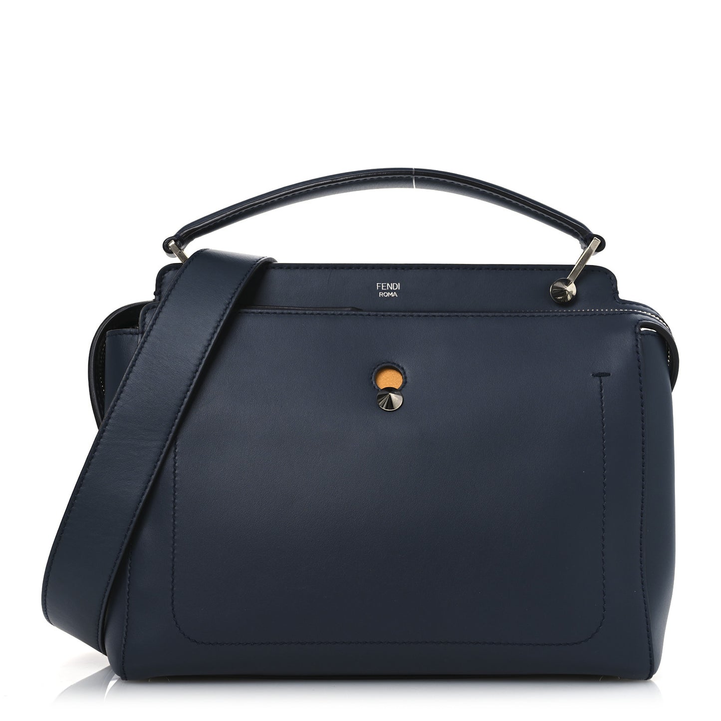 Vitello Baltico Dolce DotCom Satchel Navy Yellow