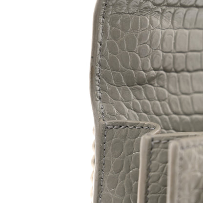 Saint Laurent Calfskin Crocodile Embossed Medium Monogram Sunset Fog 12 of 12