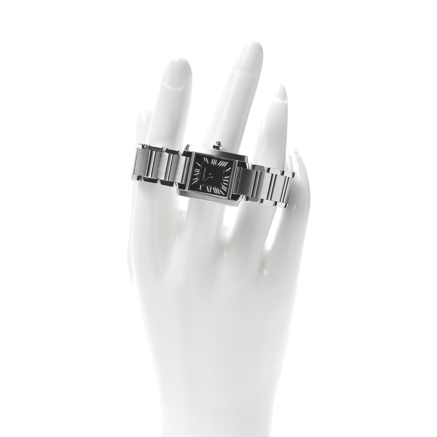 Stainless Steel 20mm Tank Francaise Quartz Watch Black