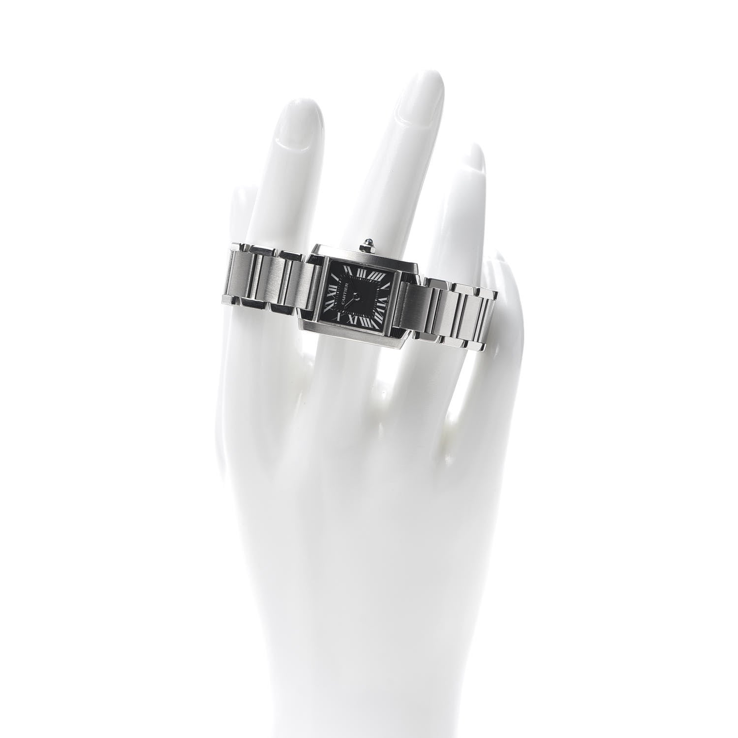 Cartier Stainless Steel 20mm Tank Francaise Quartz Watch Black 2 of 6