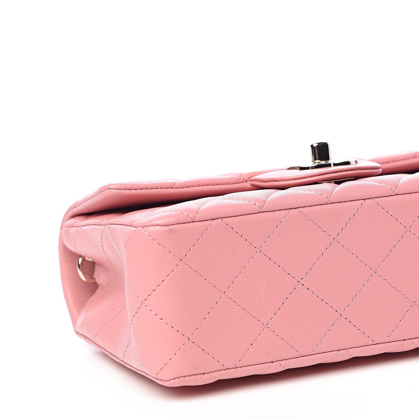 Lambskin Quilted Mini Rectangular Flap Pink