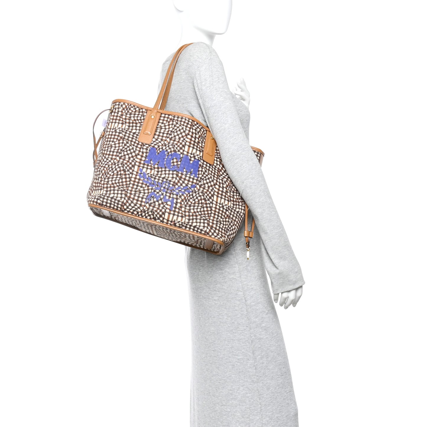 Visetos Medium Liz Reversible Shopper Tote Cognac
