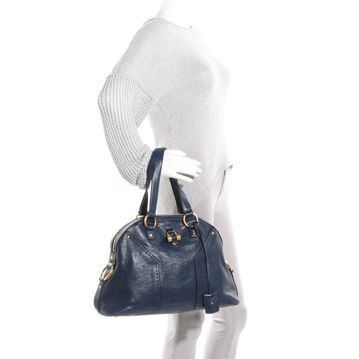 Calfskin Large Muse Navy Blue