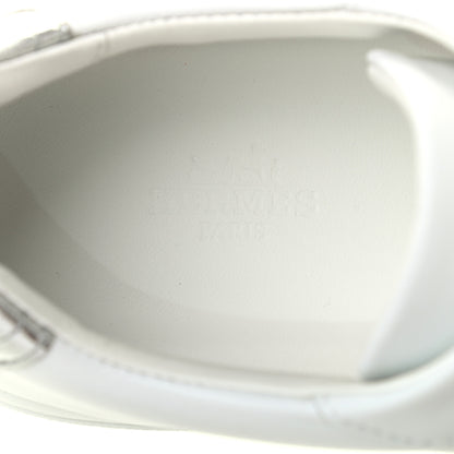 Hermes Calfskin Womens Advantage Sneakers 38 White Gris Argente 7 of 8