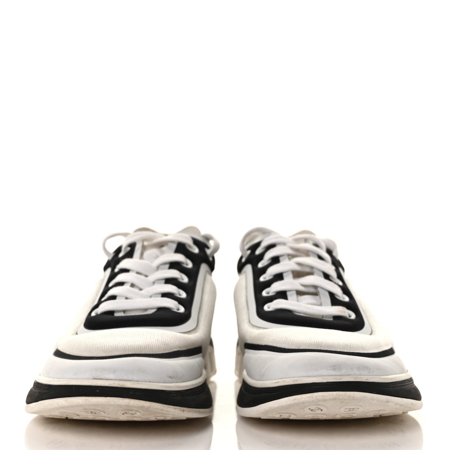 Lycra Womens CC Sneakers 38.5 White Black