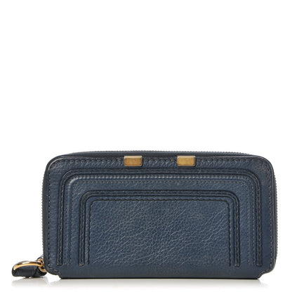 Chloe Grained Calfskin Marcie Long Zip Around Wallet Royal Navy 1 of 6