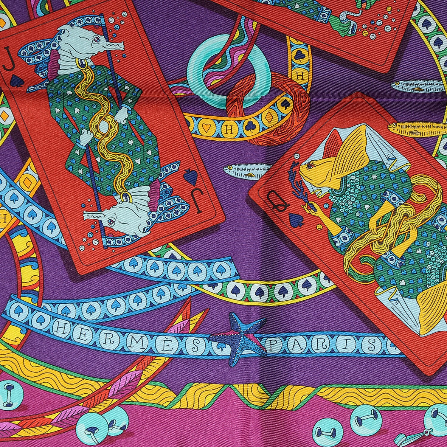 Hermes Silk Dame de Coeur A Vous L'Honneur Scarf 90 3 of 5