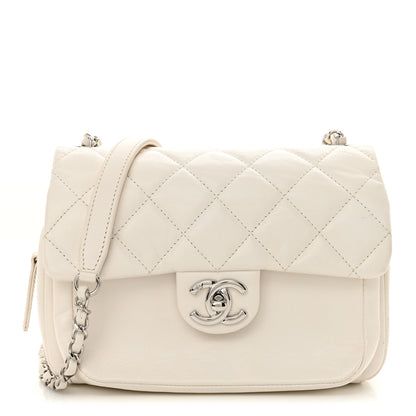 Chanel Aged Calfskin Quilted Express Zip Around Flap White 1 of 12