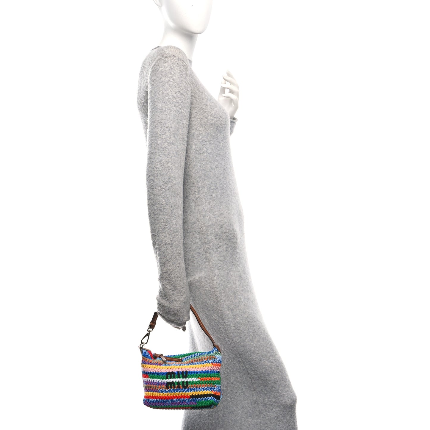 Fabric Crochet Pouch Multicolor