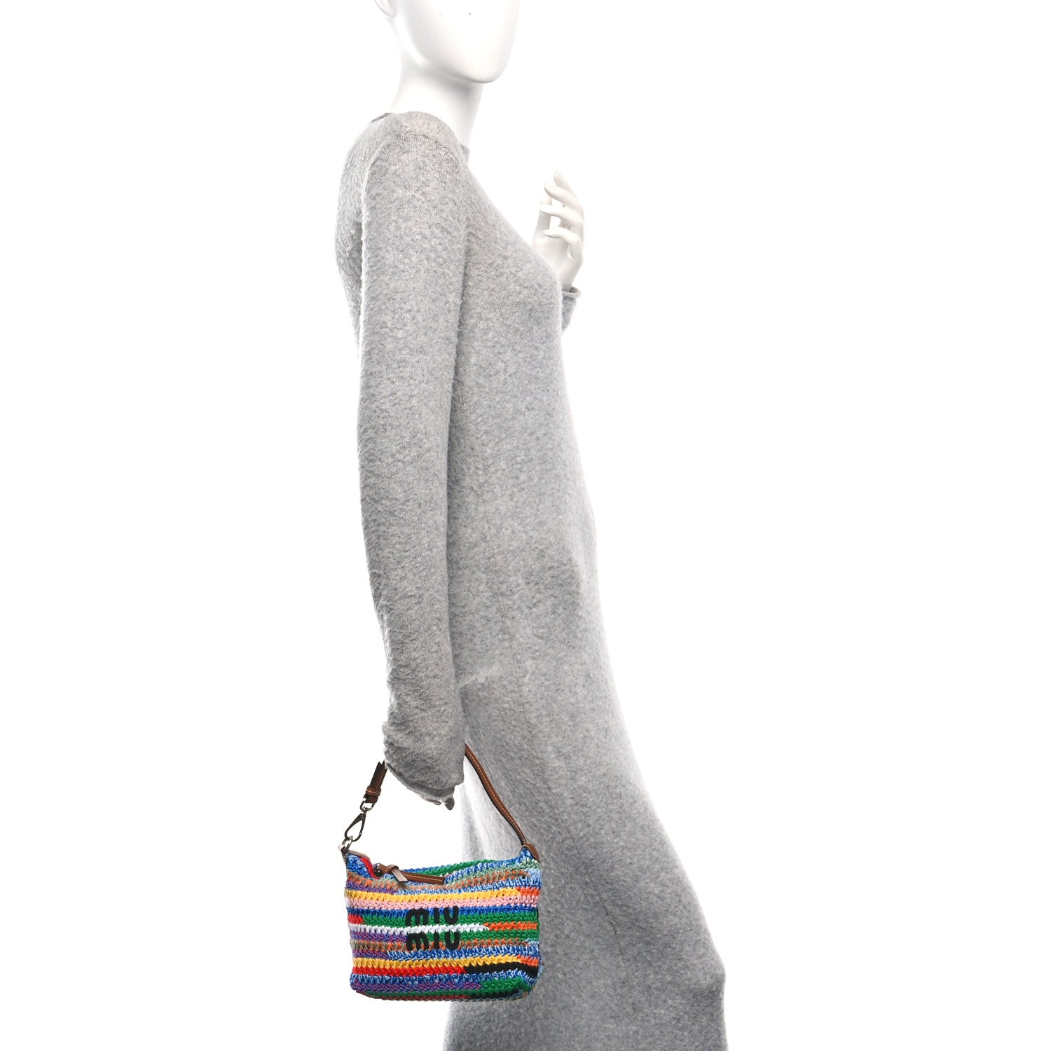 Miu Miu Fabric Crochet Pouch Multicolor 2 of 12