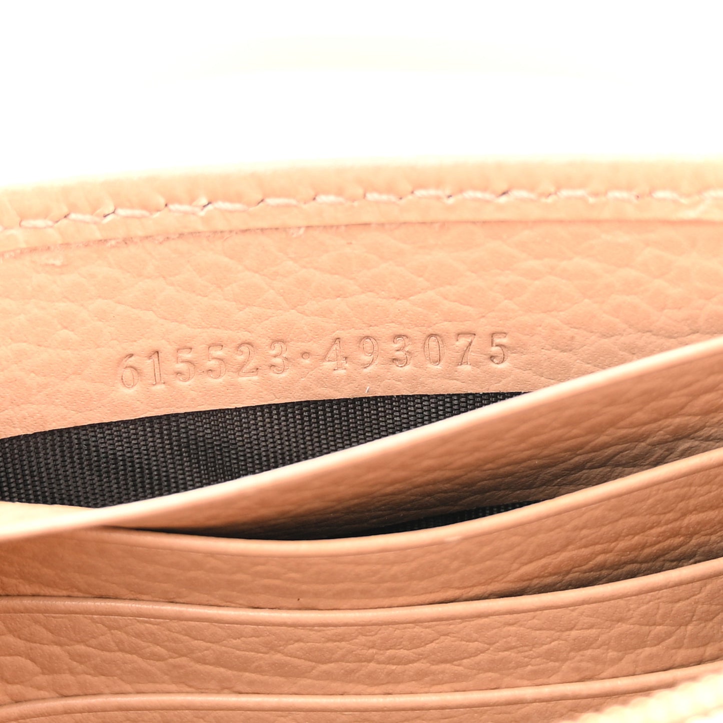 Dollar Calfskin Interlocking G Chain Wallet Camelia