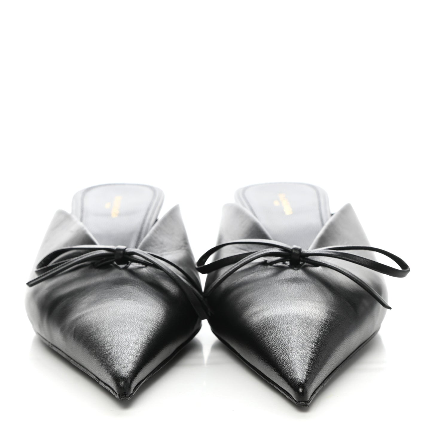 Goatskin Pointed Toe Knife Mules 37 Black