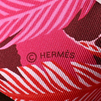 Hermes Silk Jaguar Quetzal Twilly Fuchsia Rose Bordeaux 4 of 5