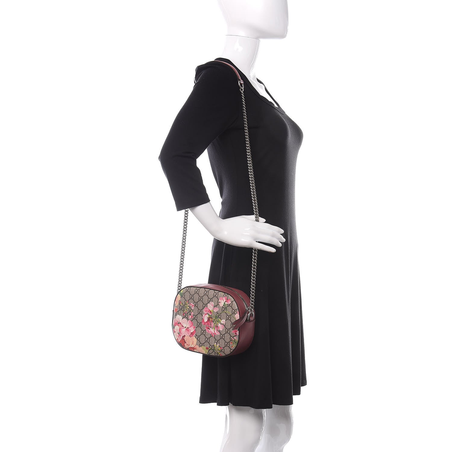 Gucci GG Supreme Monogram Blooms Mini Chain Shoulder Bag Beige Multicolor Dry Rose 2 of 10
