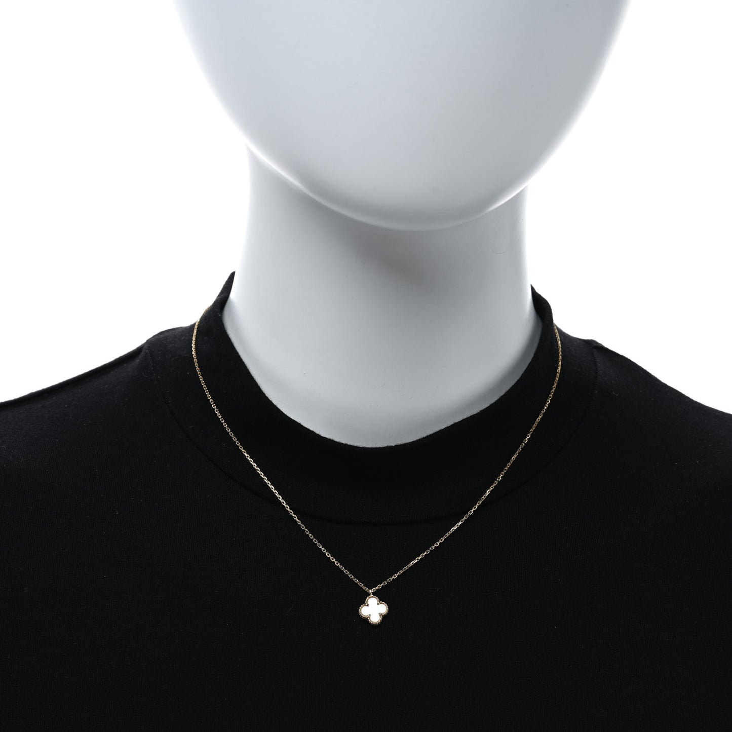 18K Yellow Gold Mother of Pearl Sweet Alhambra Pendant Necklace