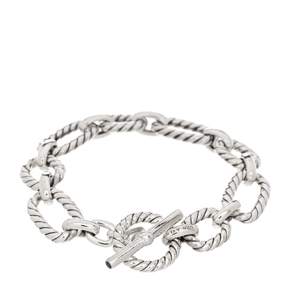 David Yurman Sterling Silver Blue Sapphire 12.5mm Cushion Link Bracelet 2 of 3