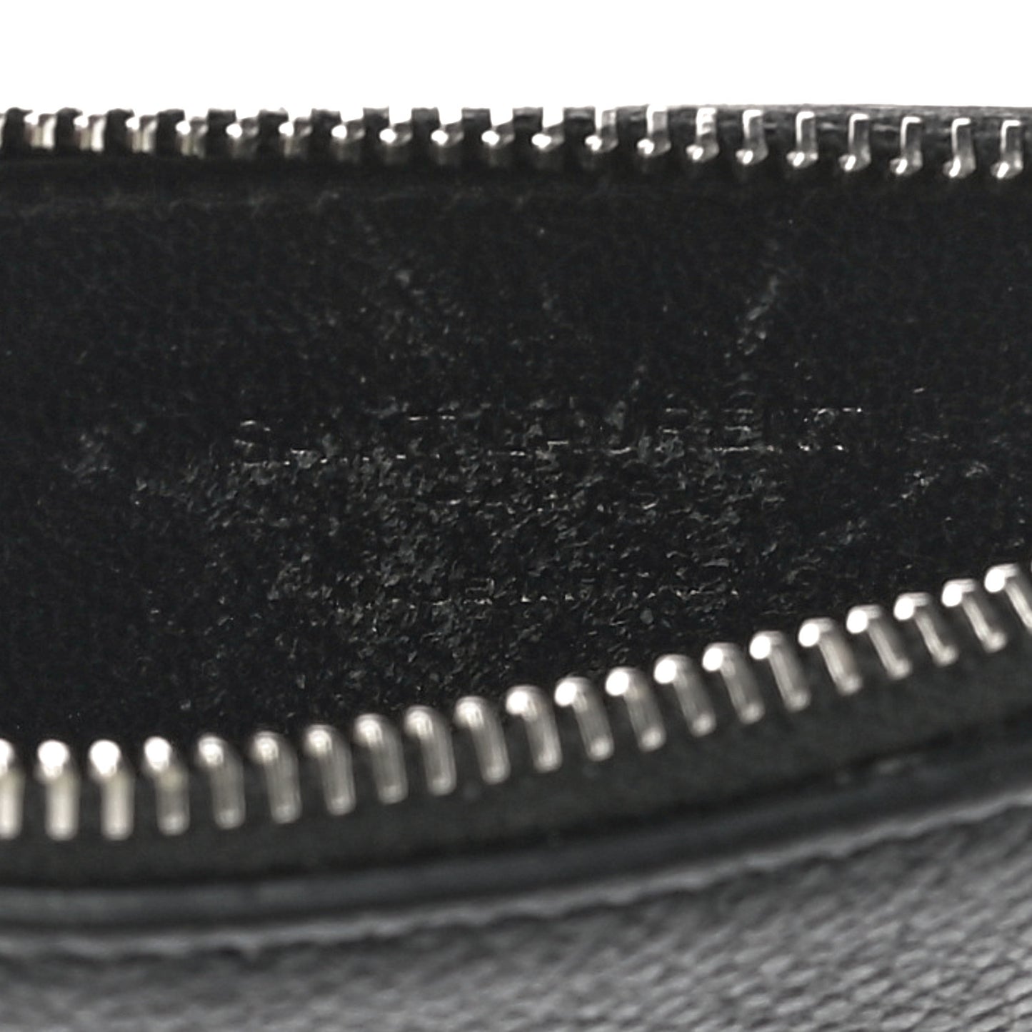 Grained Calfskin 5 Fragments Zip Pouch Card Holder Black