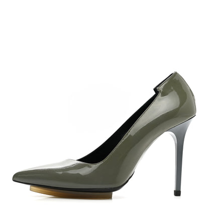 Balenciaga Patent Pointed Toe Pumps 38 Grey 1 of 11