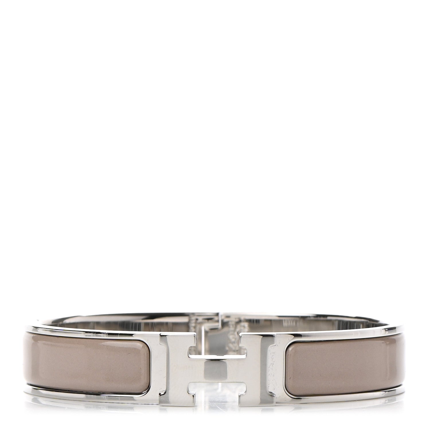 Hermes Enamel Narrow Clic Clac H Bracelet GM Marron Glace 1 of 6
