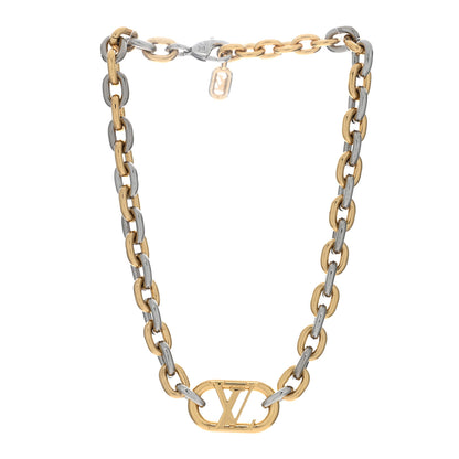 Louis Vuitton LOUIS VUITTON Metal Everyday LV Chain Necklace Gold Silver 3 of 4