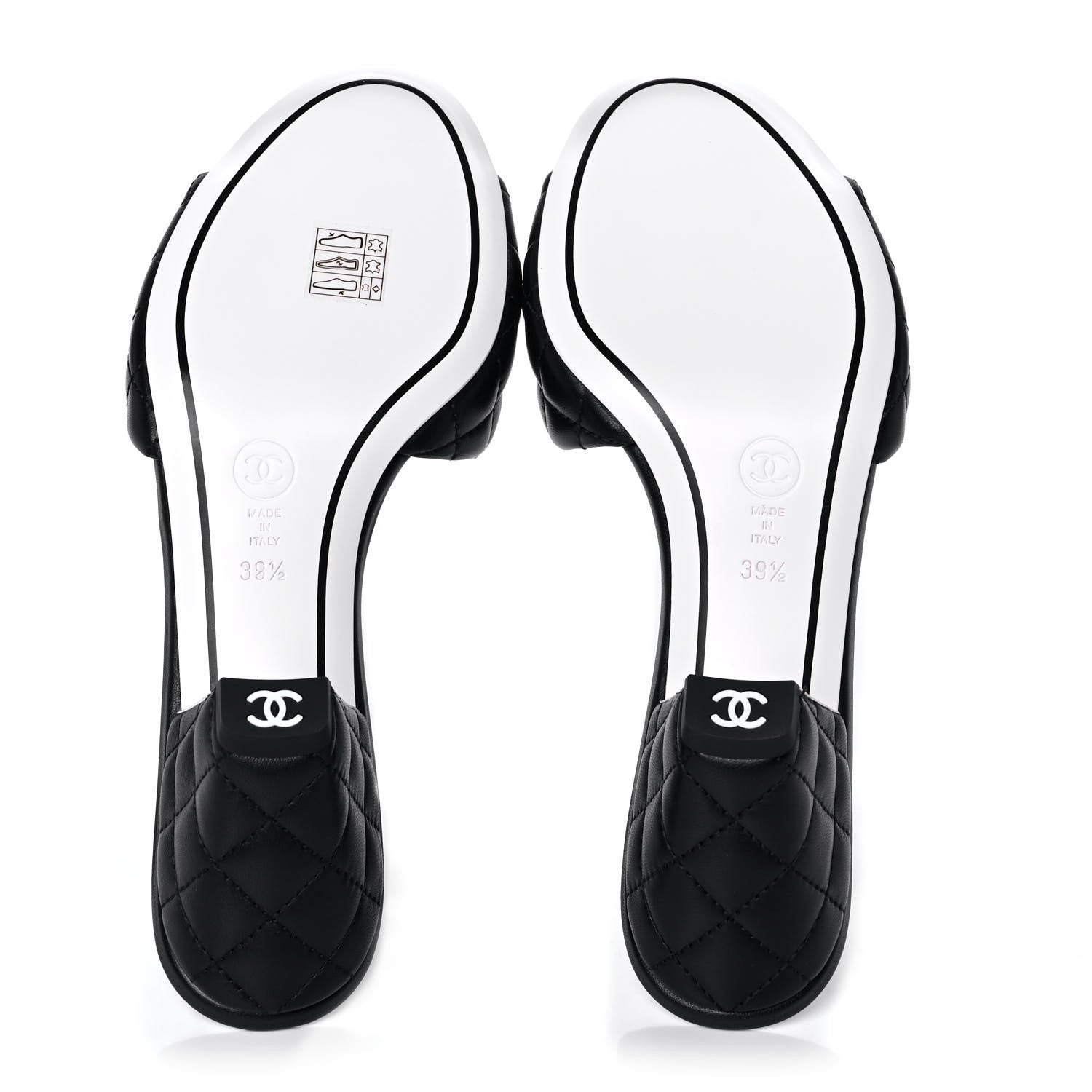 Chanel Lambskin Quilted CC Mules 39.5 Black 5 of 11