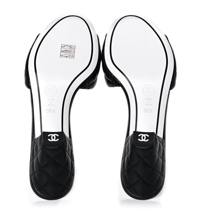 Chanel Lambskin Quilted CC Mules 39.5 Black 5 of 11