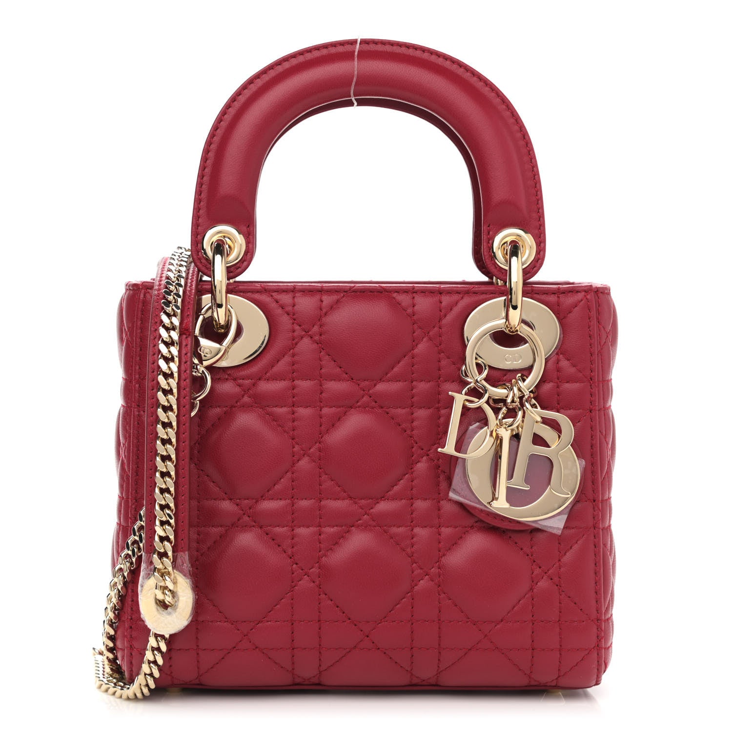 Christian Dior Lambskin Cannage Mini Lady Dior Burgundy 1 of 11
