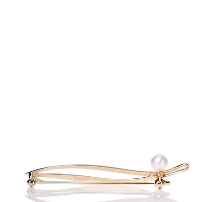 Mikimoto 14K Yellow Gold Akoya Pearl 6mm Leaf Brooch 3 of 5