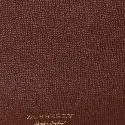 Burberry Grainy Calfskin House Check Medium Banner Tote Dark Tan 5 of 5