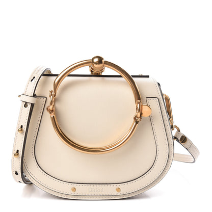 Chloe Calfskin Suede Small Nile Bracelet Bag Off White 1 of 9