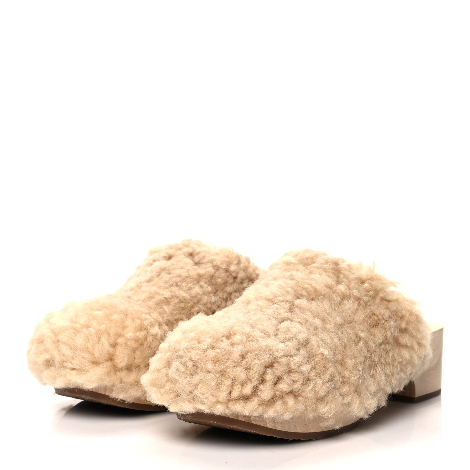 Chanel Shearling Lambskin Clogs 41 Beige 3 of 8
