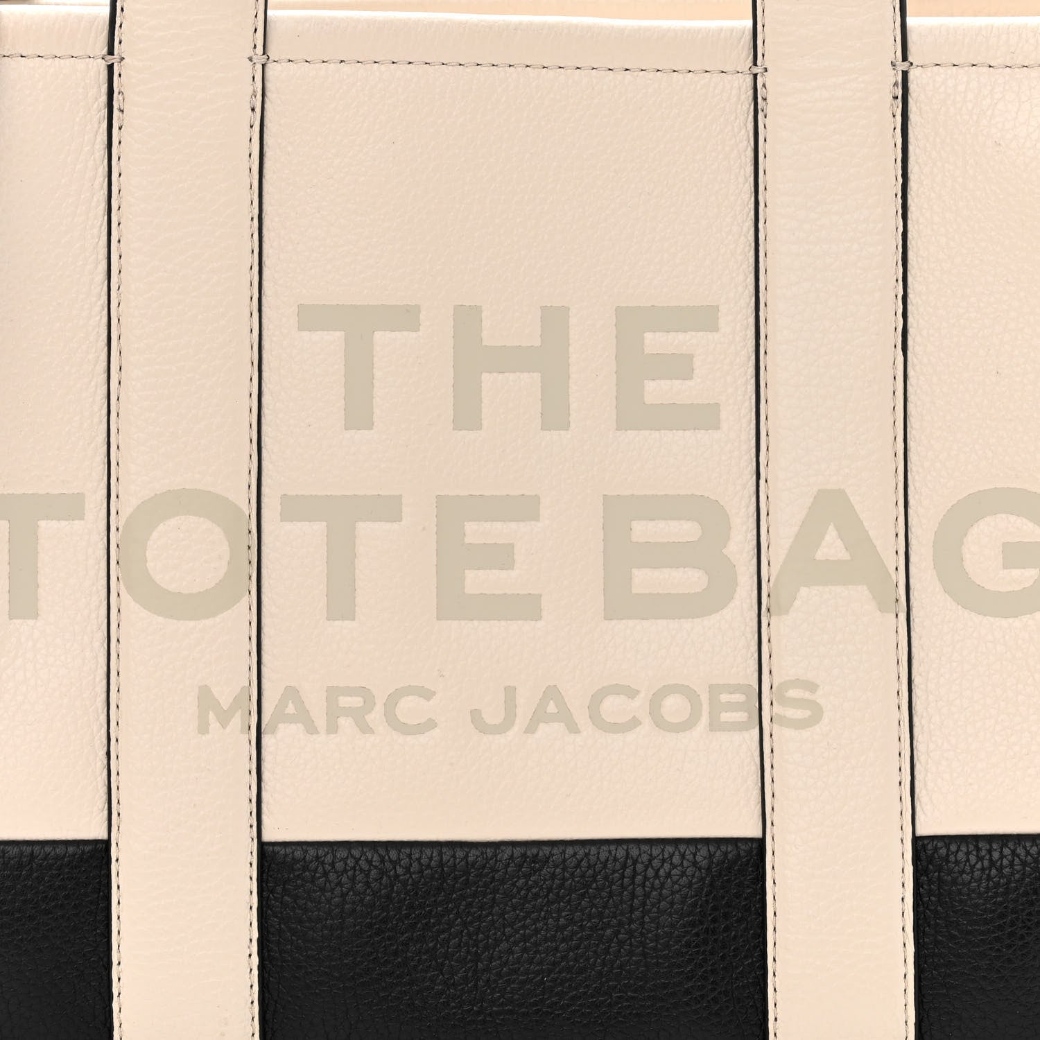 Marc Jacobs Grained Calfskin Small The Tote Bag Ivory Black 7 of 12
