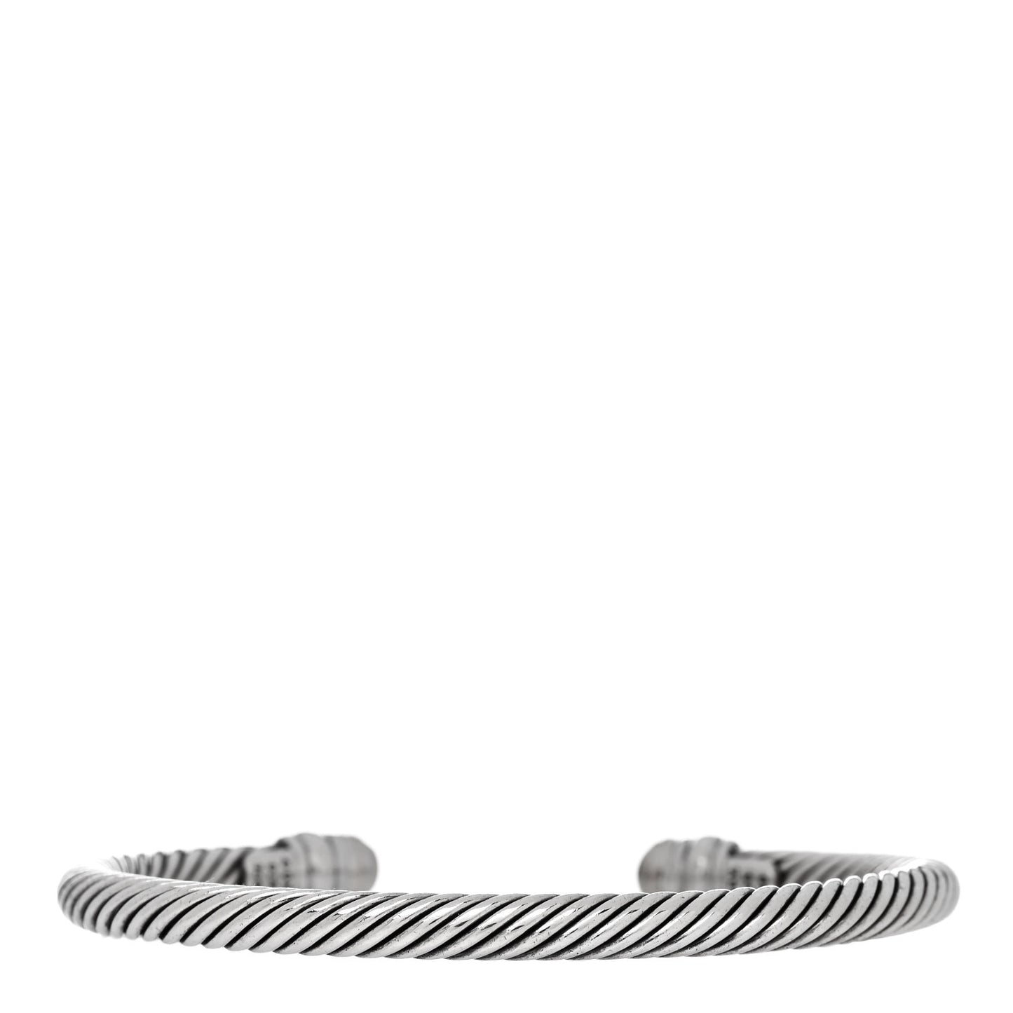 Sterling Silver 18K White Gold Diamond 5mm Cable Classics Bracelet