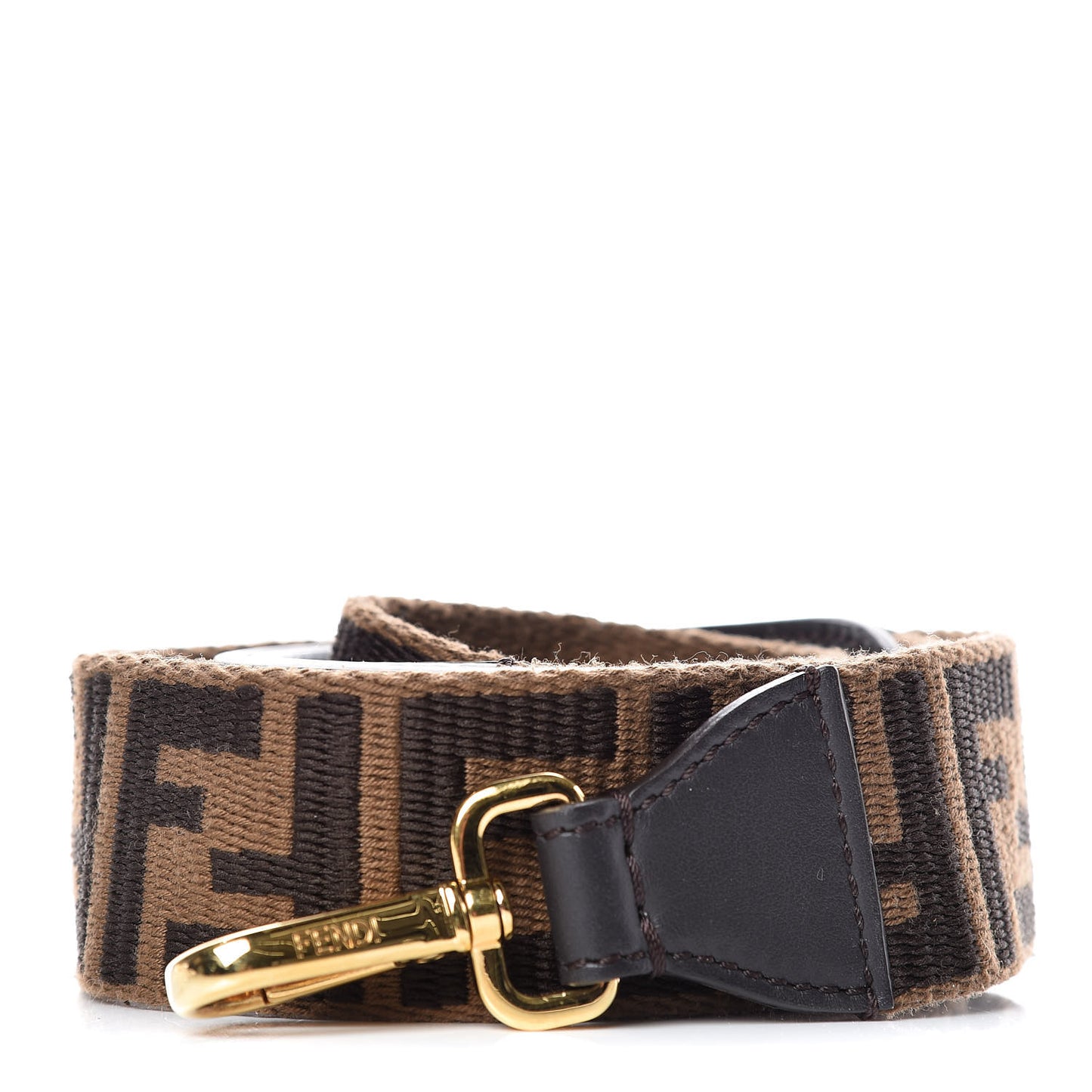 Ribbon Vitello Century FF 1974 Studded Strap You Fango Marrone Ebano
