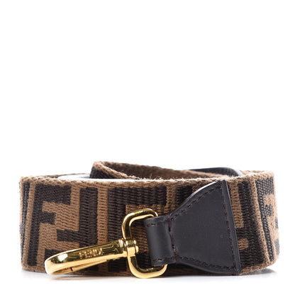 Fendi Ribbon Vitello Century FF 1974 Studded Strap You Fango Marrone Ebano 1 of 6